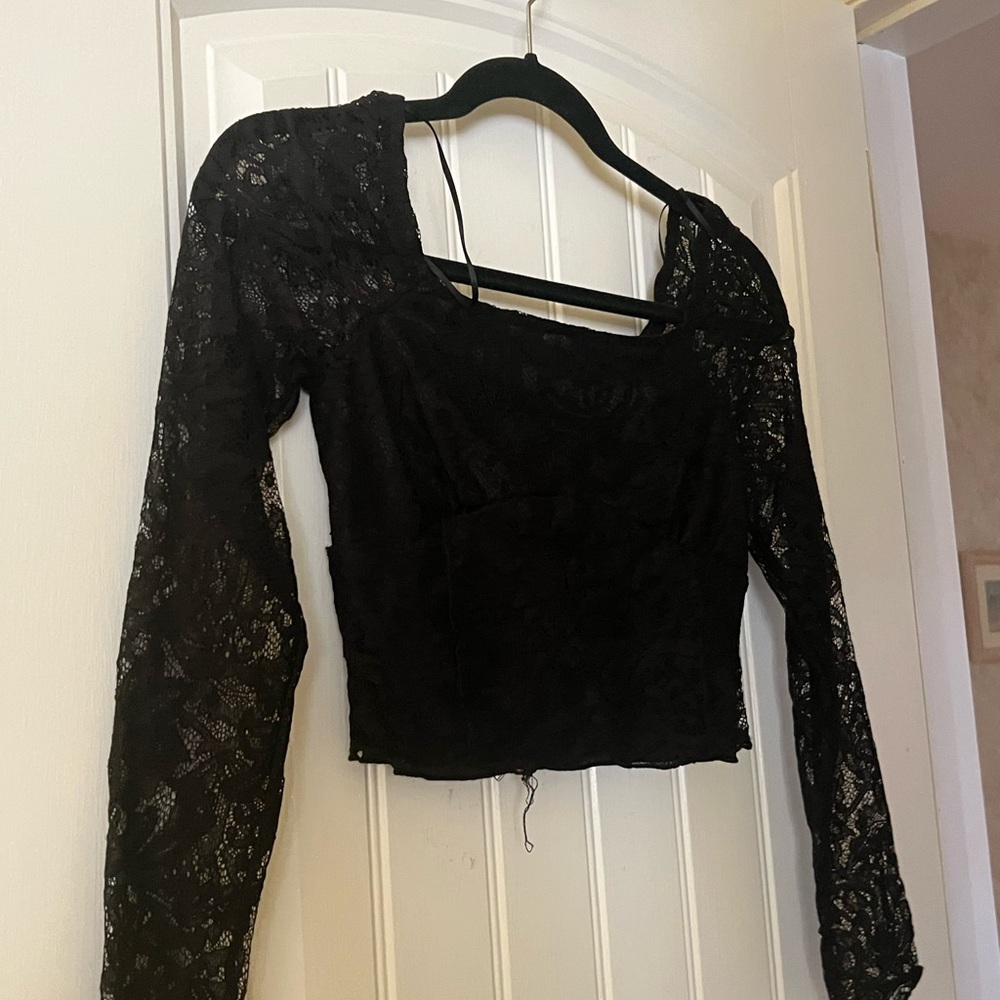 Elegant Black Lace Women's Top